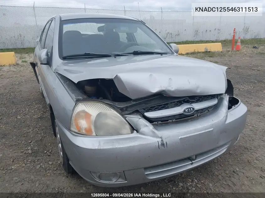2004 KIA RIO VIN KNADC125546311513 — фото 6