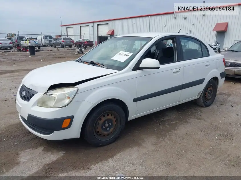 2006 KIA RIO VIN KNADE123966064184 — фото 2