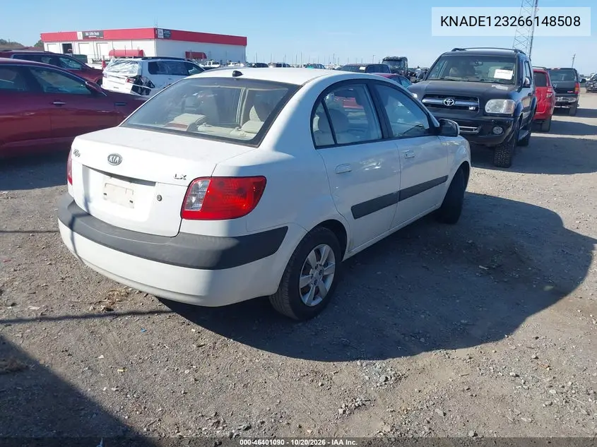 2006 KIA RIO VIN KNADE123266148508 — фото 4