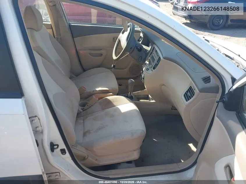2006 KIA RIO VIN KNADE123266148508 — фото 5