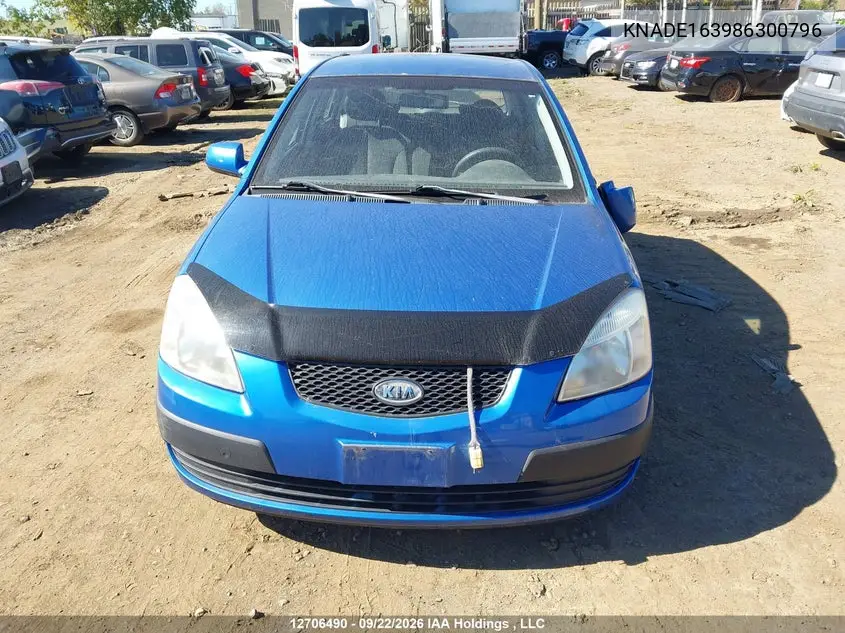 2008 KIA RIO VIN KNADE163986300796 — фото 12