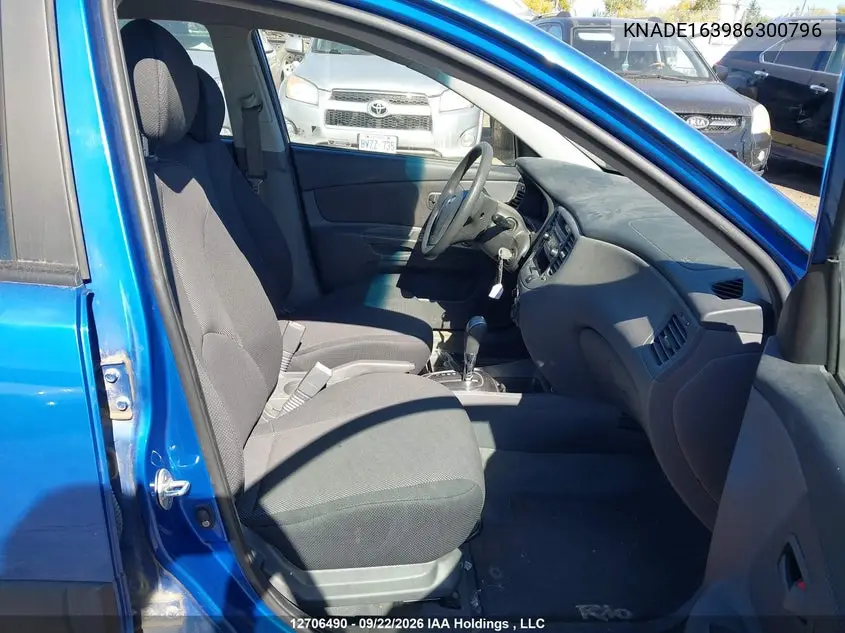 2008 KIA RIO VIN KNADE163986300796 — фото 5