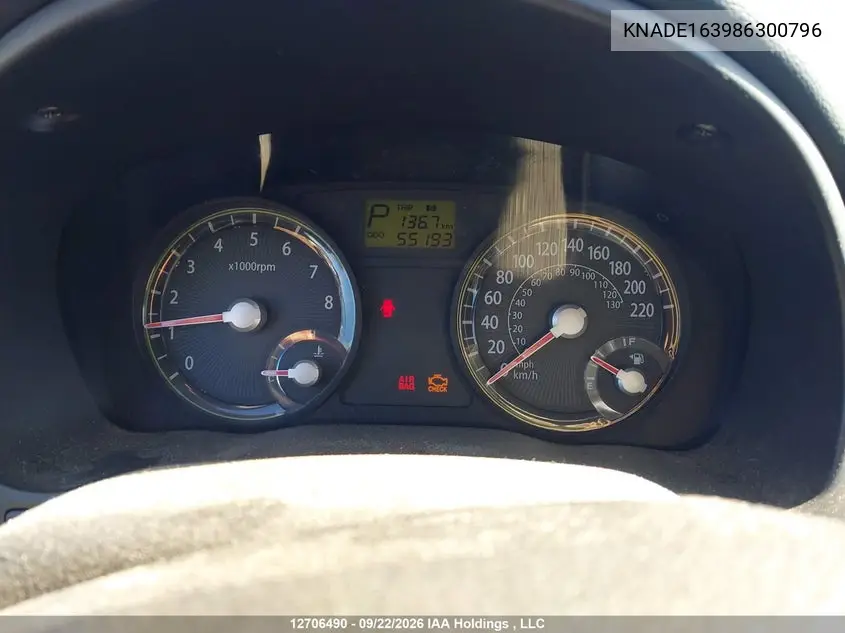 2008 KIA RIO VIN KNADE163986300796 — фото 7