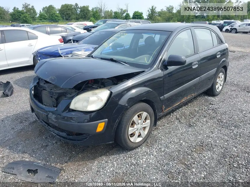 2009 KIA RIO VIN KNADE243896507853 — фото 2
