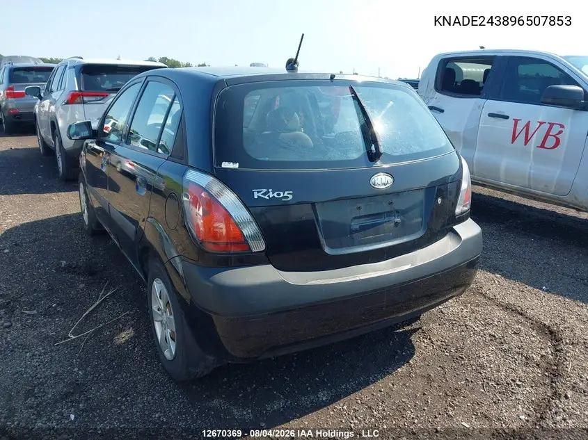 2009 KIA RIO VIN KNADE243896507853 — фото 3