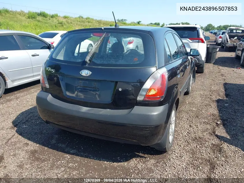 2009 KIA RIO VIN KNADE243896507853 — фото 4