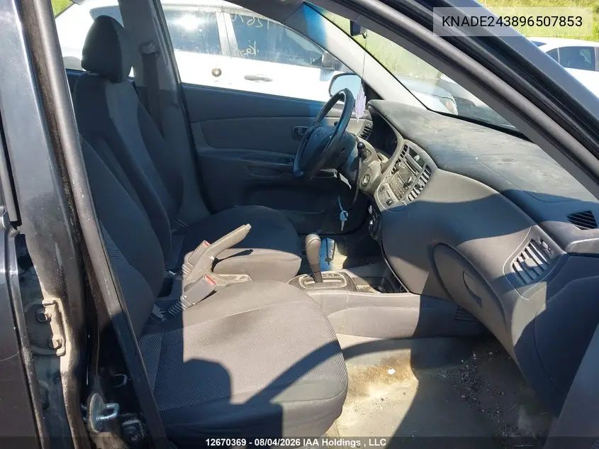 2009 KIA RIO VIN KNADE243896507853 — фото 5