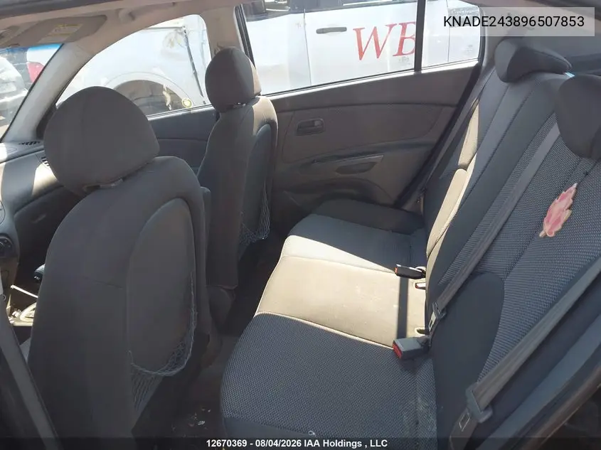 2009 KIA RIO VIN KNADE243896507853 — фото 8