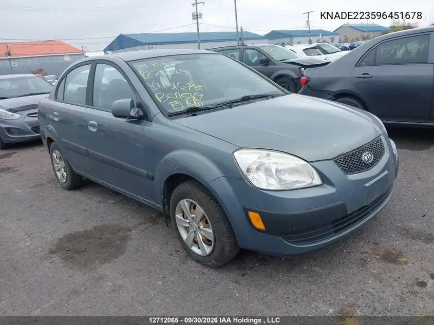 KIA RIO 2009, VIN KNADE223596451678