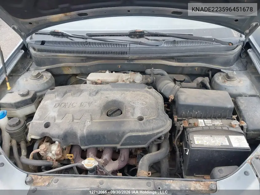 2009 KIA RIO VIN KNADE223596451678 — фото 10
