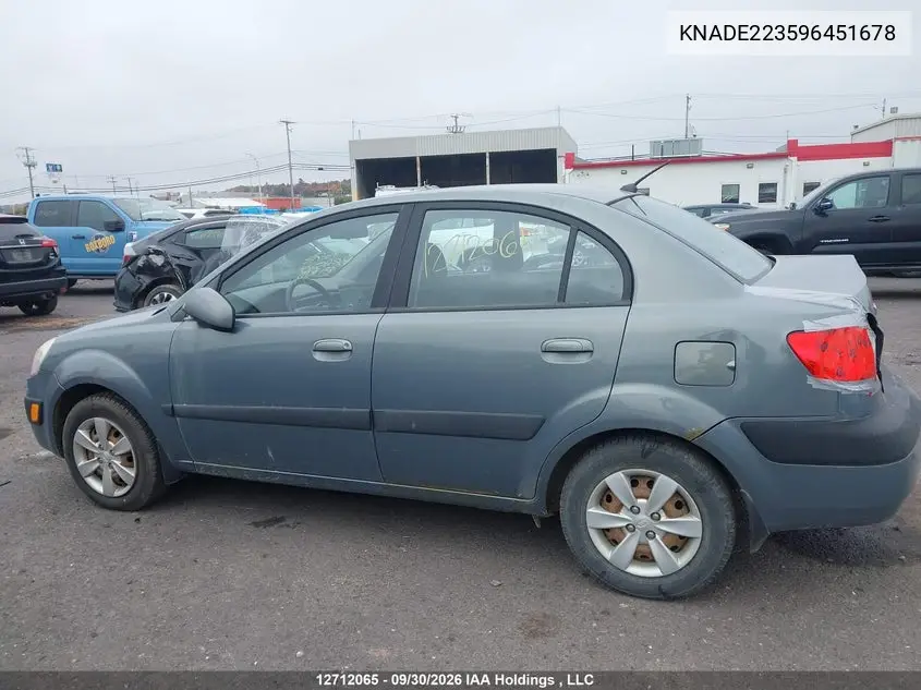 2009 KIA RIO VIN KNADE223596451678 — фото 14