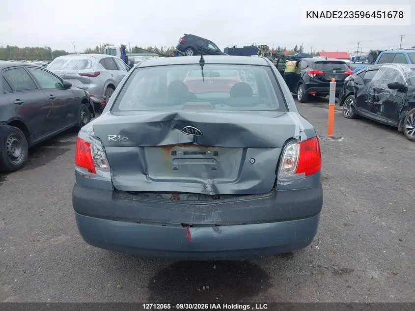 2009 KIA RIO VIN KNADE223596451678 — фото 16