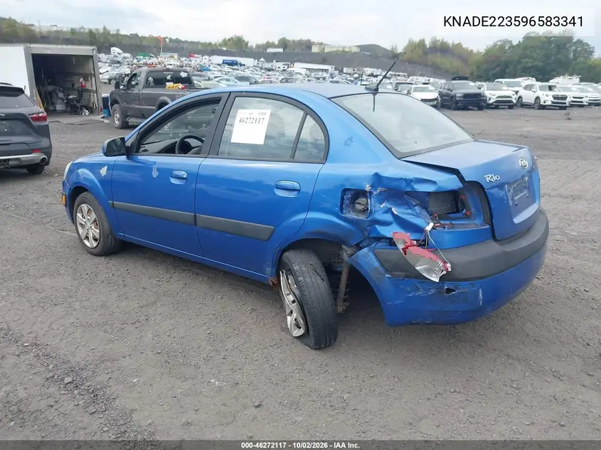 2009 KIA RIO VIN KNADE223596583341 — фото 3