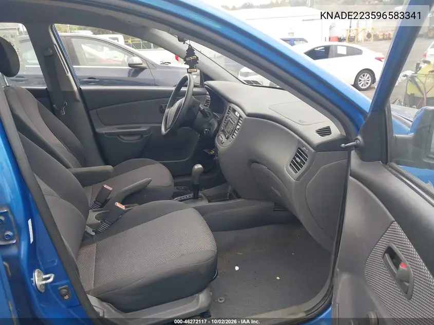 2009 KIA RIO VIN KNADE223596583341 — фото 5