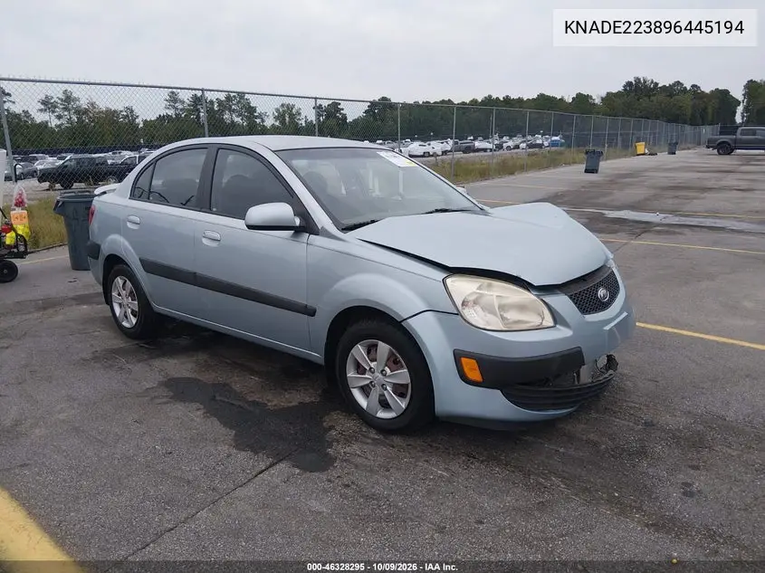 KIA RIO 2009, VIN KNADE223896445194
