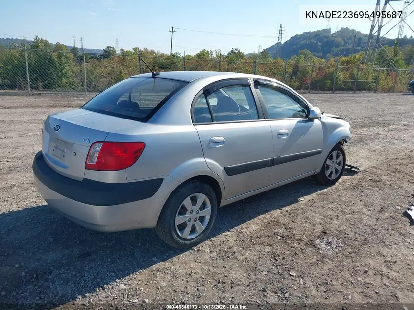 2009 KIA RIO VIN KNADE223696495687 — фото 4
