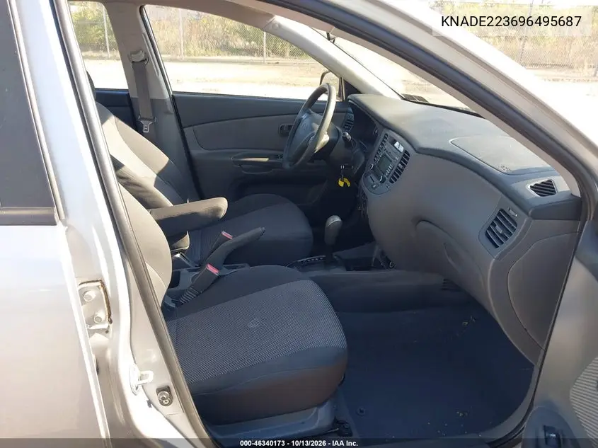 2009 KIA RIO VIN KNADE223696495687 — фото 5