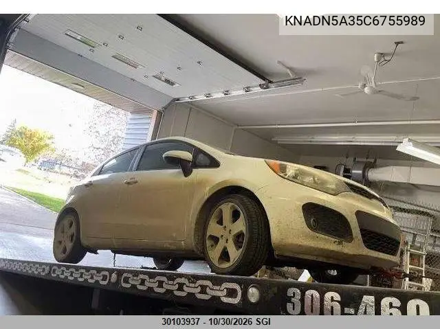 KIA RIO 2012, VIN KNADN5A35C6755989