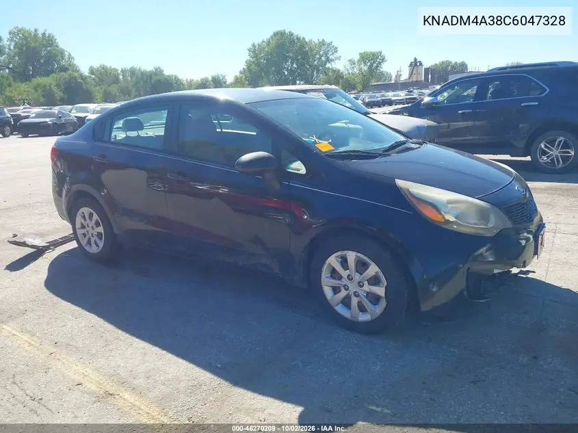 KIA RIO 2012, VIN KNADM4A38C6047328
