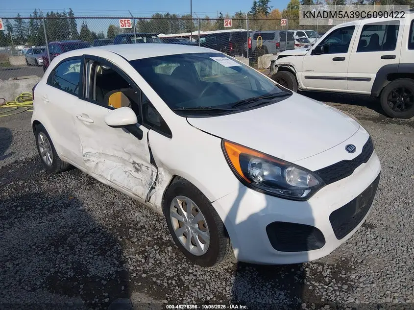 KIA RIO 2012, VIN KNADM5A39C6090422