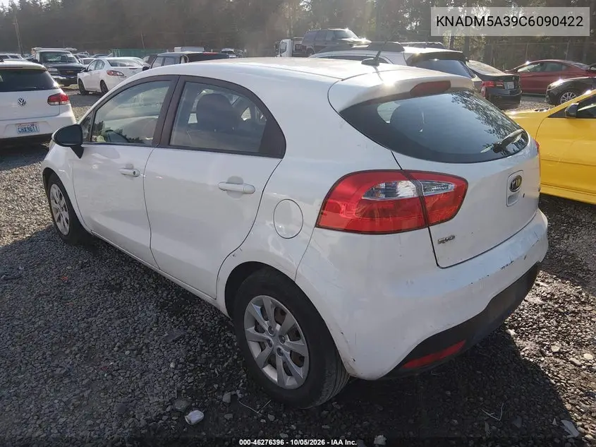 2012 KIA RIO VIN KNADM5A39C6090422 — фото 3