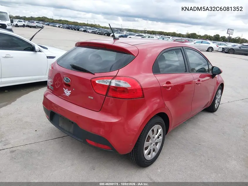 2012 KIA RIO VIN KNADM5A32C6081352 — фото 4