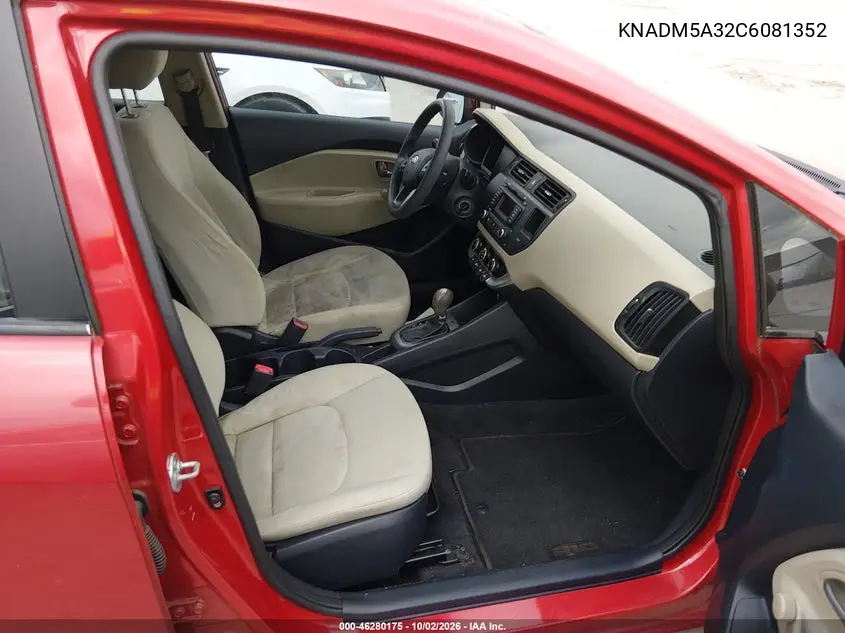 2012 KIA RIO VIN KNADM5A32C6081352 — фото 5