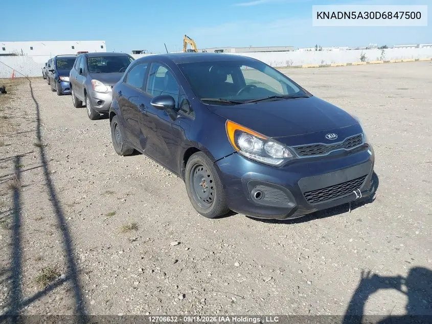 KIA RIO 2013, VIN KNADN5A30D6847500