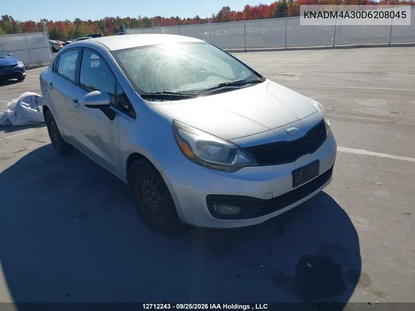 KIA RIO 2013, VIN KNADM4A30D6208045