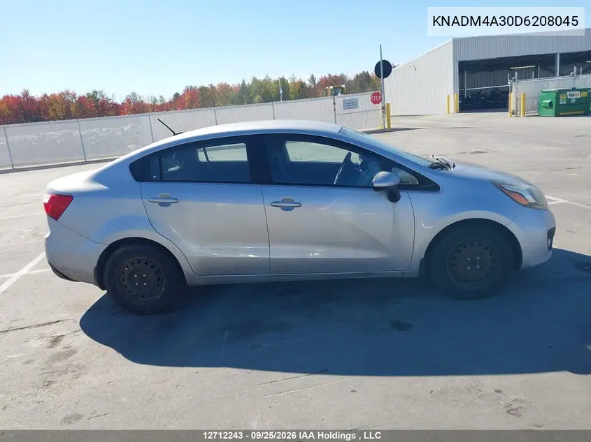 2013 KIA RIO VIN KNADM4A30D6208045 — фото 14