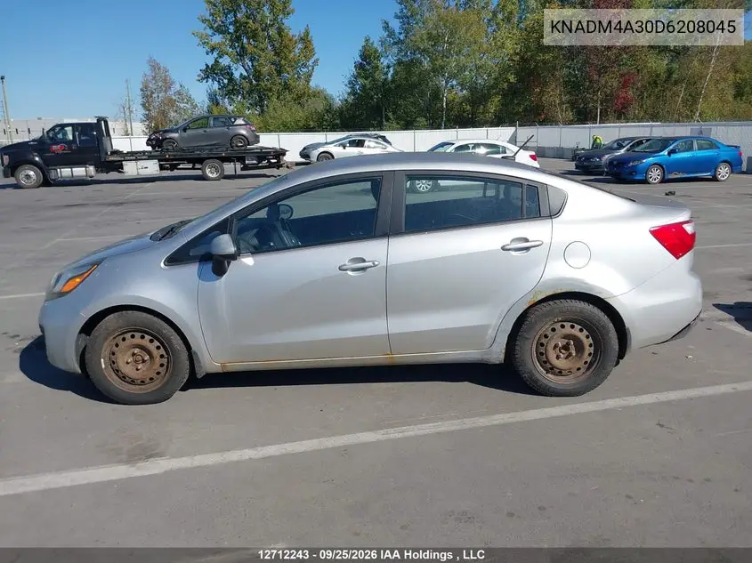 2013 KIA RIO VIN KNADM4A30D6208045 — фото 15