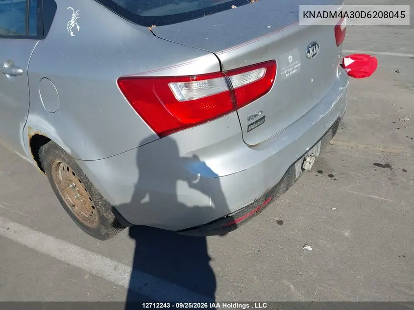 2013 KIA RIO VIN KNADM4A30D6208045 — фото 20