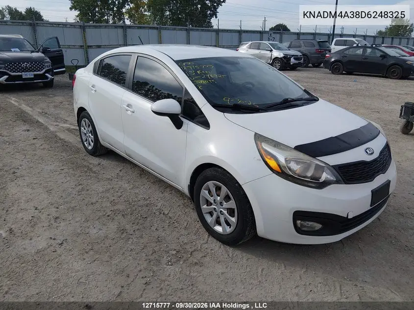 KIA RIO 2013, VIN KNADM4A38D6248325