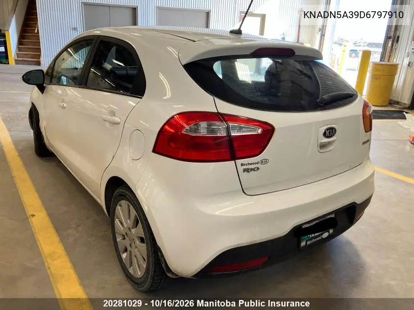 2013 KIA RIO VIN KNADN5A39D6797910 — фото 4