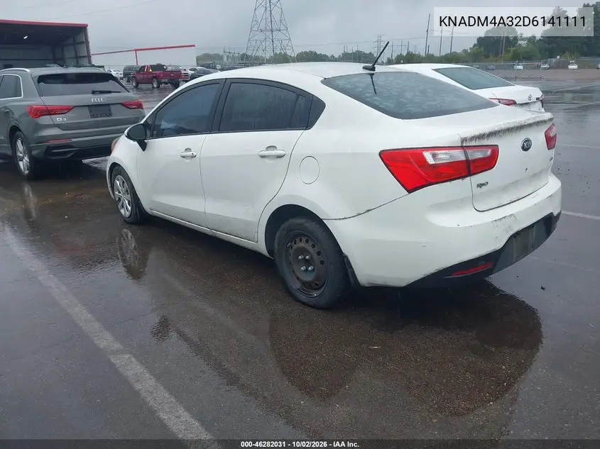 2013 KIA RIO VIN KNADM4A32D6141111 — фото 3