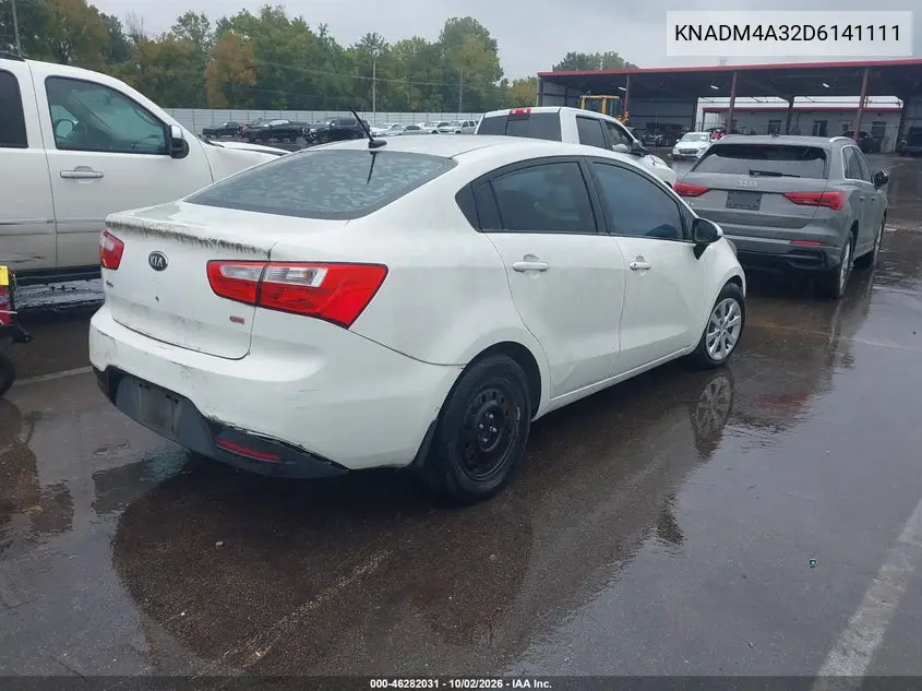 2013 KIA RIO VIN KNADM4A32D6141111 — фото 4