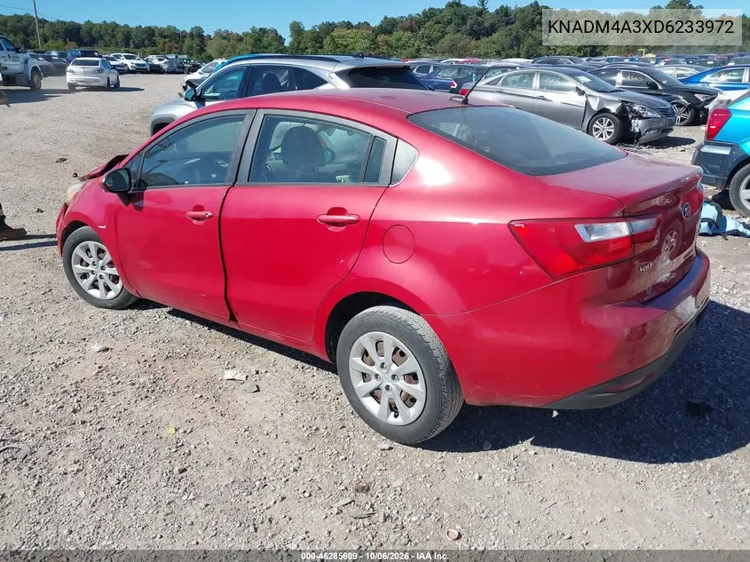 2013 KIA RIO VIN KNADM4A3XD6233972 — фото 3