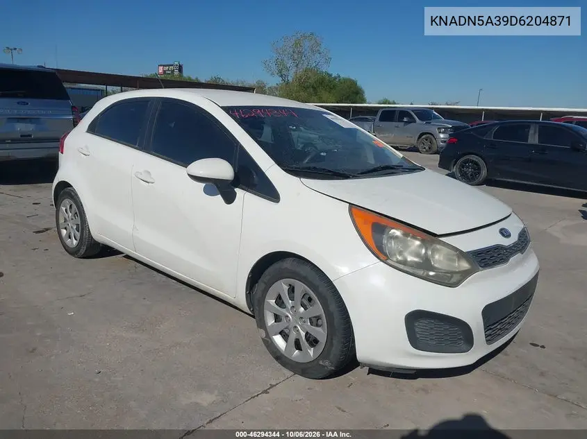 KIA RIO 2013, VIN KNADN5A39D6204871