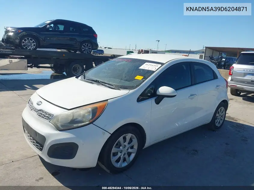 2013 KIA RIO VIN KNADN5A39D6204871 — фото 2