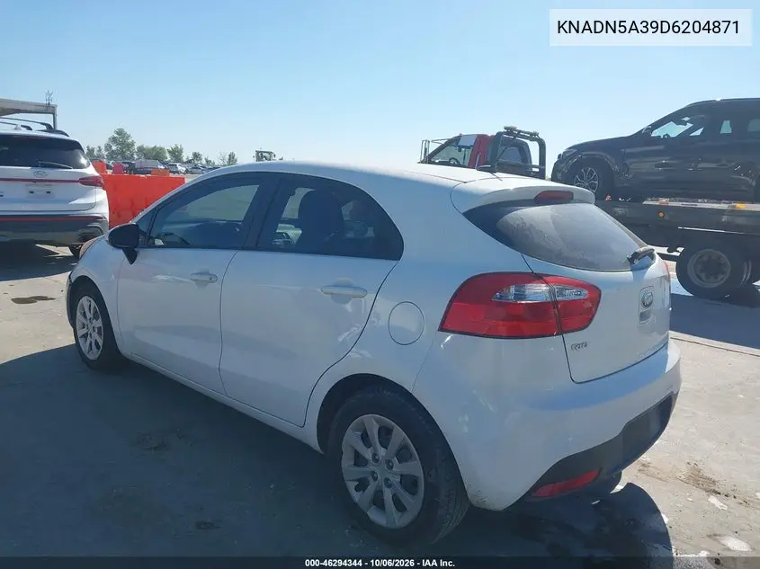 2013 KIA RIO VIN KNADN5A39D6204871 — фото 3