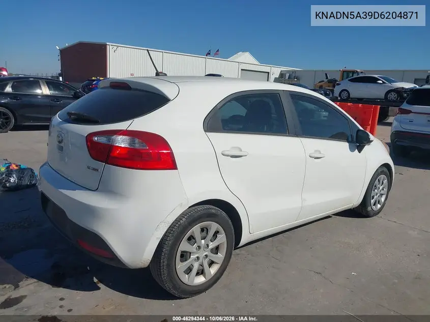 2013 KIA RIO VIN KNADN5A39D6204871 — фото 4