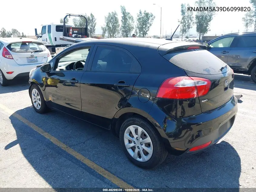 KIA RIO 2013, VIN KNADM5A39D6099820