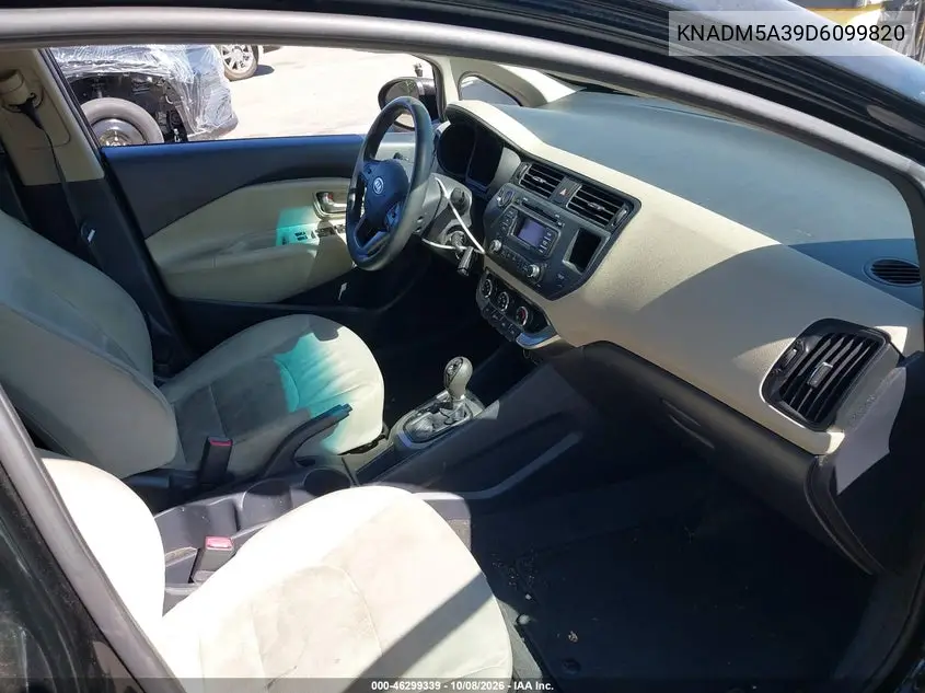 2013 KIA RIO VIN KNADM5A39D6099820 — фото 5