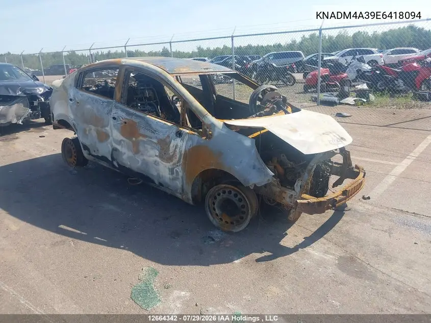 KIA RIO 2014, VIN KNADM4A39E6418094