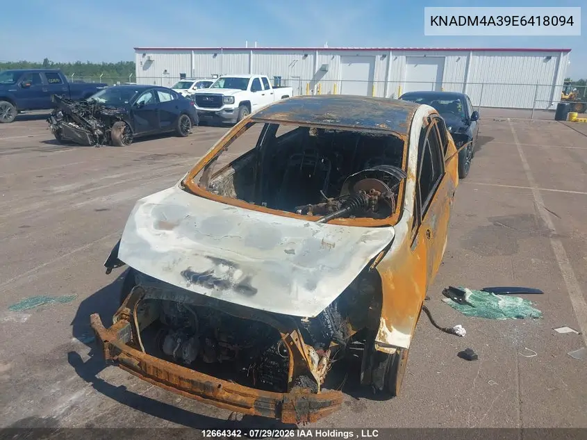 2014 KIA RIO VIN KNADM4A39E6418094 — фото 6