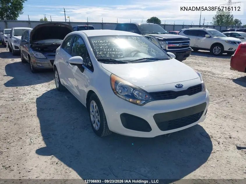 KIA RIO 2015, VIN KNADM5A38F6716112