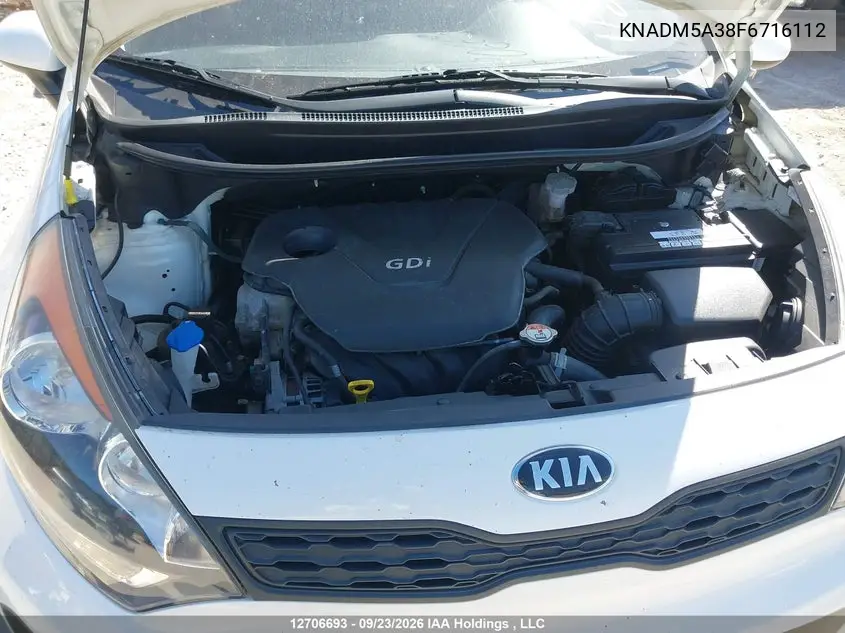 2015 KIA RIO VIN KNADM5A38F6716112 — фото 10