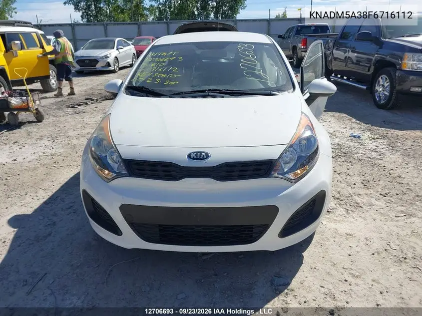 2015 KIA RIO VIN KNADM5A38F6716112 — фото 12