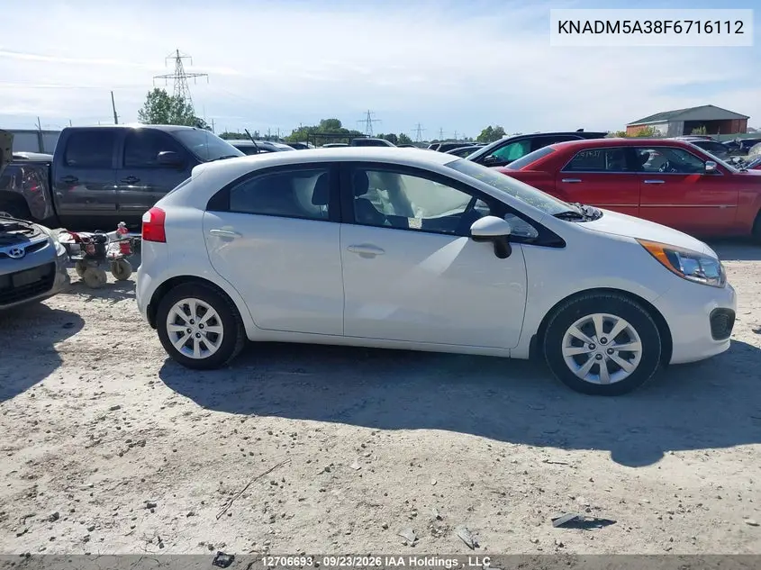 2015 KIA RIO VIN KNADM5A38F6716112 — фото 13