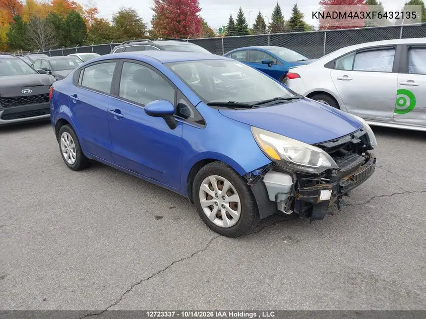 KIA RIO 2015, VIN KNADM4A3XF6432135